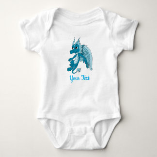 Blue Dragon Cartoon Baby Bodysuit Strampler
