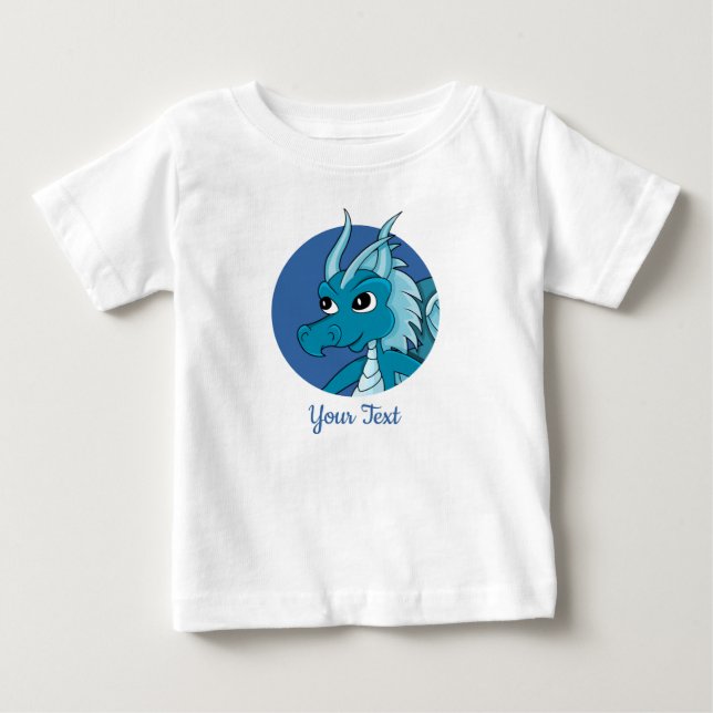 Blue Dragon Cartoon Baby T - Shirt (Vorderseite)