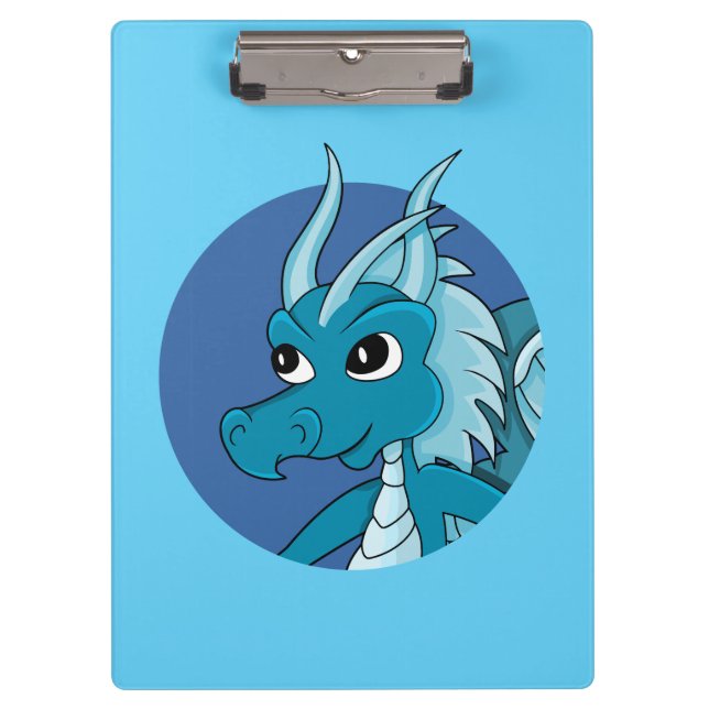 Blue Dragon Cartoon Klemmbrett (Vorderseite)