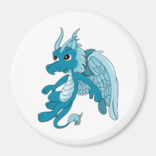 Blue Dragon Cartoon Magnet