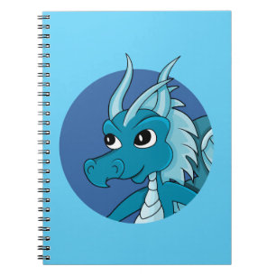Blue Dragon Cartoon Notizblock
