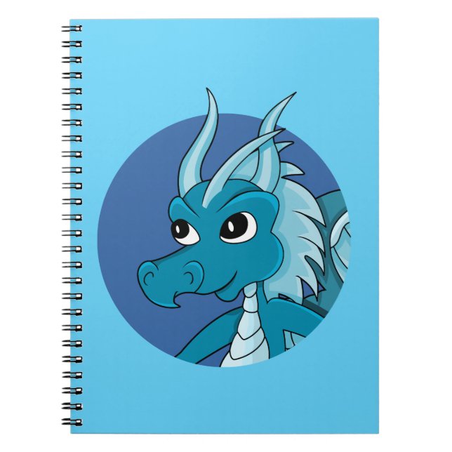 Blue Dragon Cartoon Notizblock (Vorderseite)