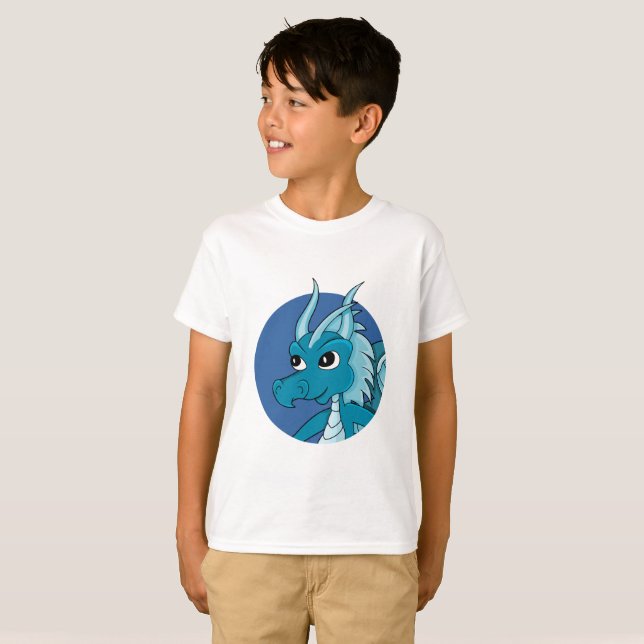 Blue Dragon Cartoon T - Shirt (Vorne ganz)