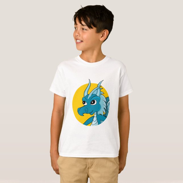Blue Dragon Cartoon T - Shirt (Vorne ganz)