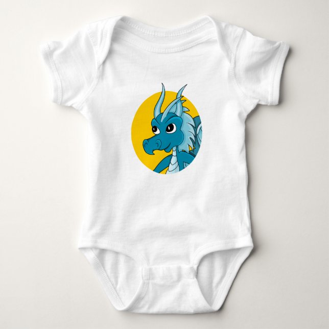 Blue Dragon Cartoons Baby Bodysuit Strampler (Vorderseite)
