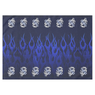 Blue Dragon Chrome wie Carbon Fibre Flammen Tischdecke