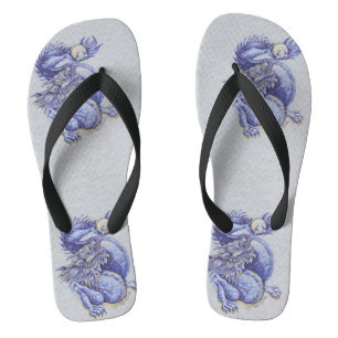 Blue Dragon Flip Flops