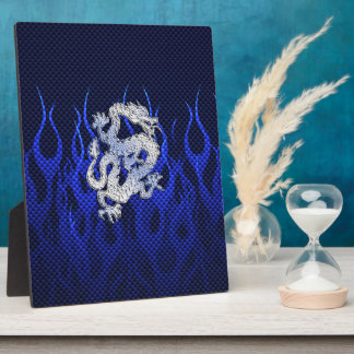 Blue Dragon in Chrome Carbon Fiber Stile Fotoplatte
