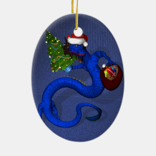 Blue Dragon Keramik Ornament