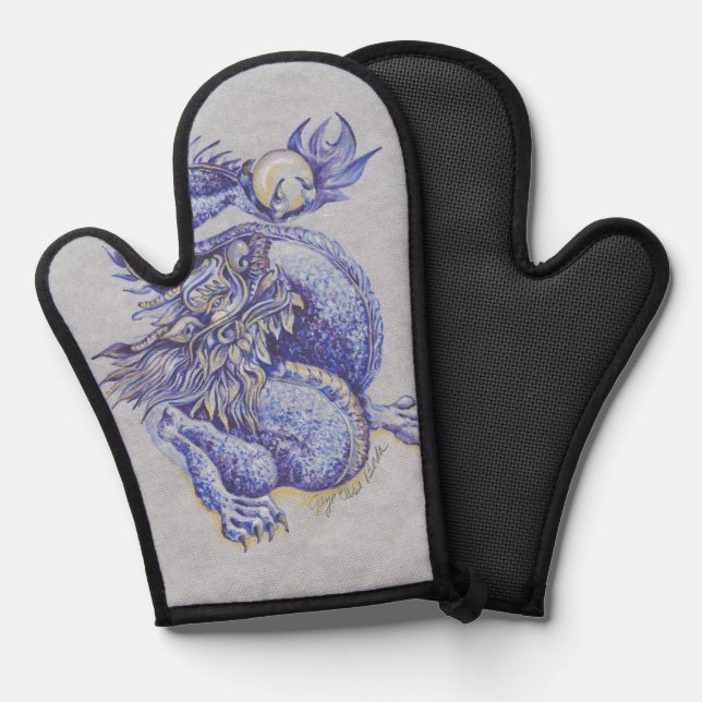 Blue Dragon Ofenhandschuh (Vorderseite/Rückseite)