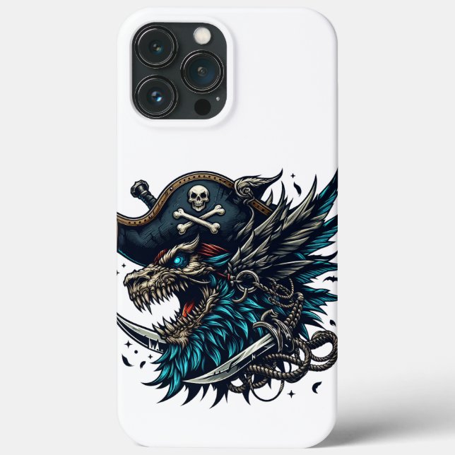 Blue Dragon Pirate iPhone 13 Pro Max Hüllen (Rückseite)