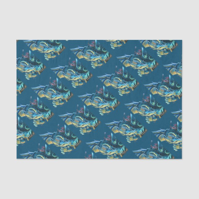 Blue Dragon Rider Seidenpapier (Vorderseite)