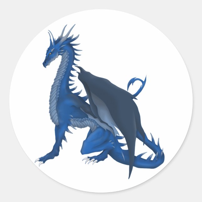 Blue Dragon Runder Aufkleber (Vorderseite)