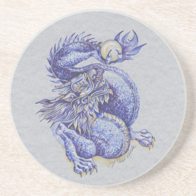 Blue Dragon Sandstein Untersetzer (Vorne)