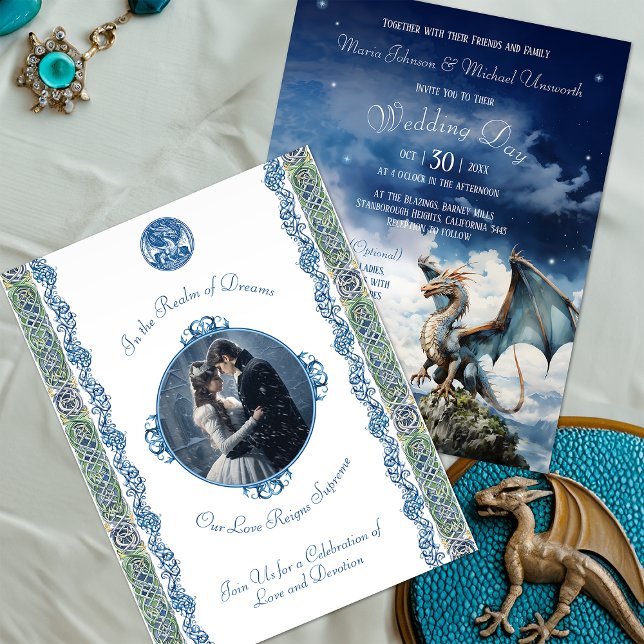 Blue Dragon UAWG Celtic Wedding Einladung Postkarte (Von Creator hochgeladen)