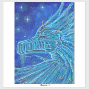 Blue Dragon Vinyl Aufkleber von Renee Lavoie