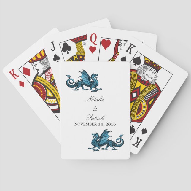 Blue Dragon Wedding Cards Spielkarten (Rückseite)