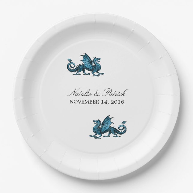 Blue Dragon Wedding Paper Teller (Vorderseite)
