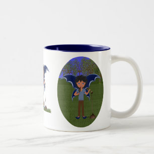 Blue Dragon Winged Musical Boy Fee Zweifarbige Tasse