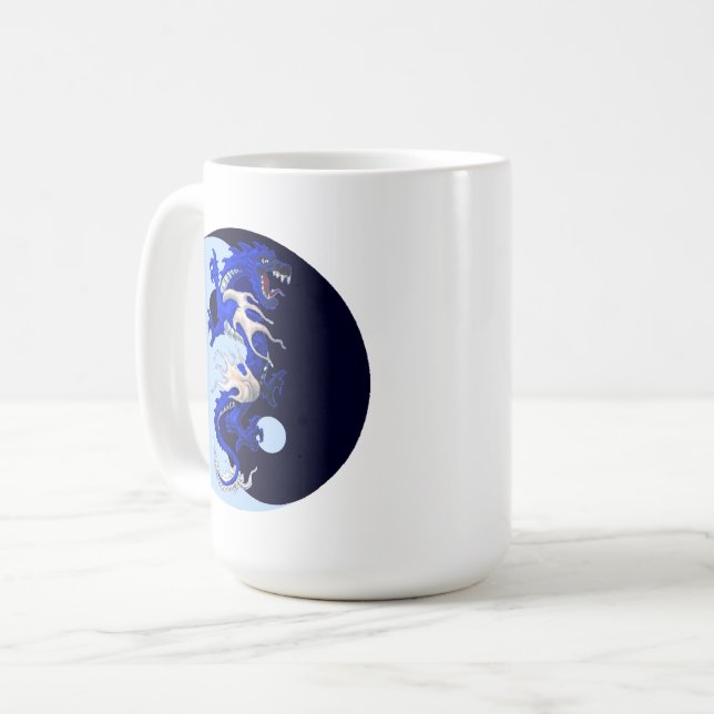 Blue Dragon YinYang Kaffee Tasse (Vorderseite Links)