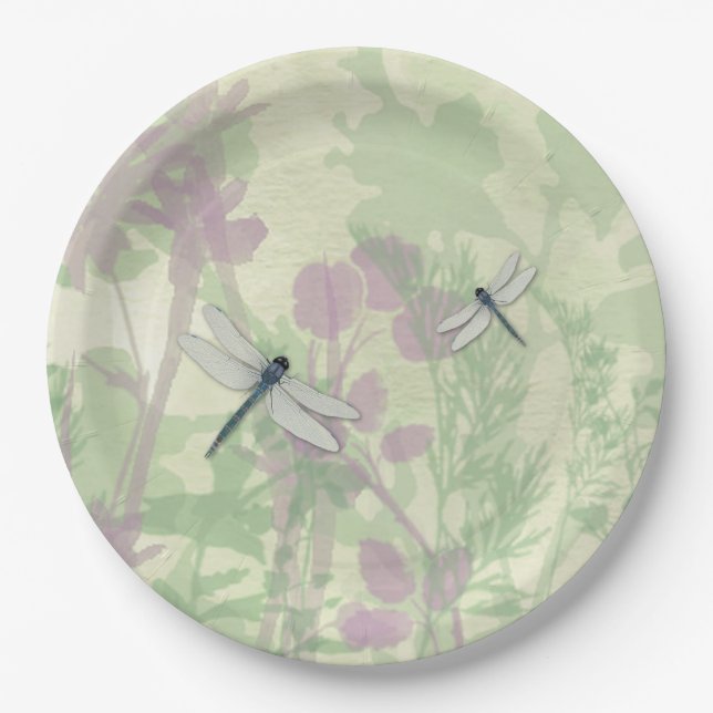 Blue Dragonflies Paper Plate Pappteller (Vorderseite)
