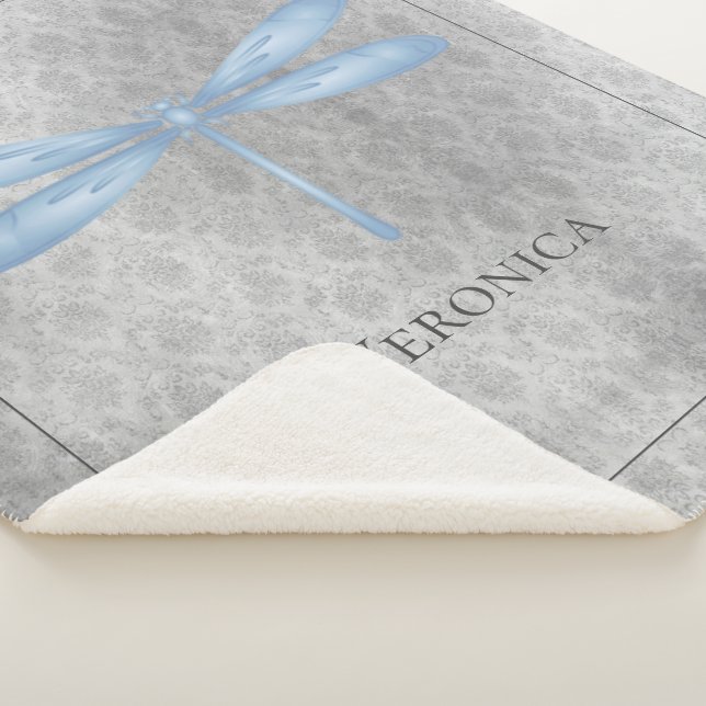 Blue Dragonfly Damask Sherpadecke (3/4)