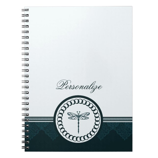 Blue Dragonfly-Emblem-Notebook Notizblock (Vorderseite)