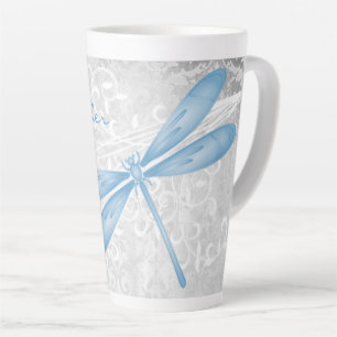 Blue Dragonfly Personalisiert Latte Tasse