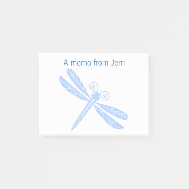 Blue Dragonfly Post It Note Pad Post-it Klebezettel (Vorderseite)