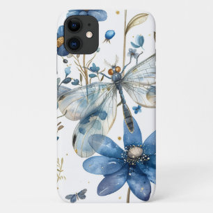 Blue Dragonfly und Blume iPhone Cell Phoe Case
