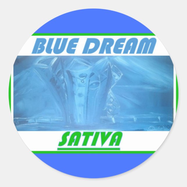 BLUE DREAM SATIVA RUNDER AUFKLEBER (Vorderseite)