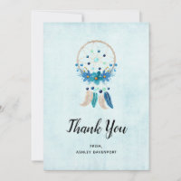 Blue Dreamcatcher mit Blume & Feathers