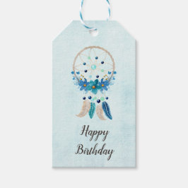Blue Dreamcatcher Stylish Boho Design Geburtstag Geschenkanhänger