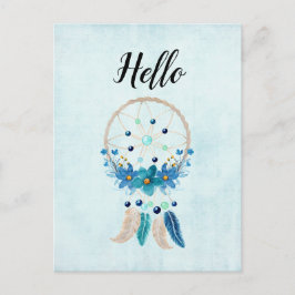 Blue Dreamcatcher Stylish Boho Design Postkarte