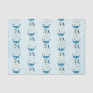 Blue Dreamcatcher Stylish Boho Pattern Seidenpapier