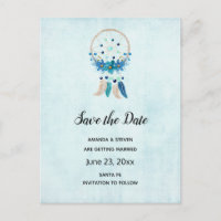 Blue Dreamcatcher Stylish Boho Save the Date