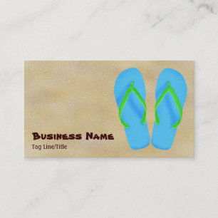 Blue Dreh Flop Beach Business Cards Visitenkarte