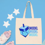 Blue Dreidel Tragetasche<br><div class="desc">Dreidel-Dreidel-Dreidel in drei verschiedenen Blautönen mit einem blauen Dreiband für Hanukkah.</div>