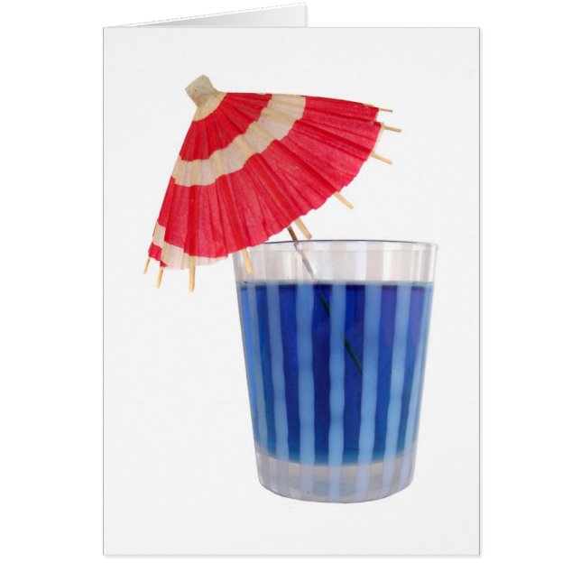 Blue Drink mit Red Umbrella Card (Vorne)