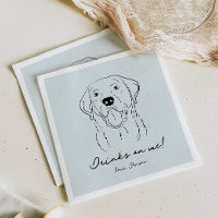 Blue Drinks auf Me Hund Sketch Paper Napkin