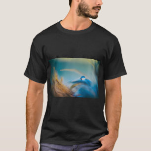 Blue Droplet Feather Art T-Shirt