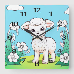 Blue Duck Wall Clock Quadratische Wanduhr