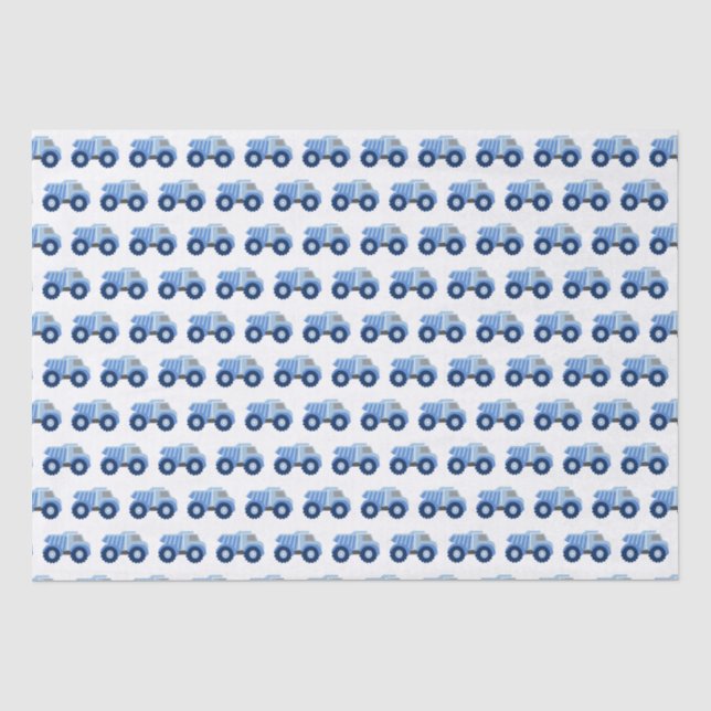 Blue Dump Truck Kid's Birthday Seidenpapier (Vorderseite)