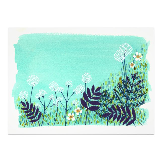 Blue Dusk Dreamscape Garden Landschaft Szene Fotodruck (Vorne)