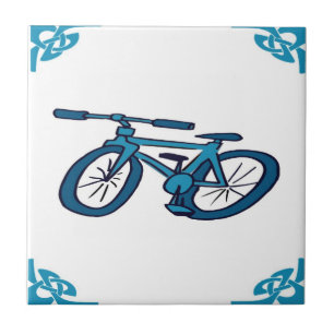 Blue Dutch Bicycle Fliese