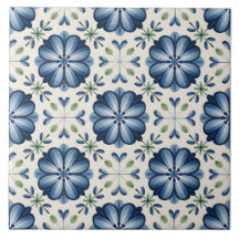 Blue Dutch Delft Pattern