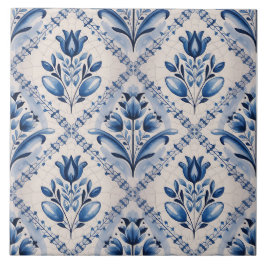 Blue Dutch Delft Pattern Fliese