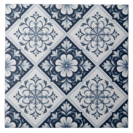 Blue Dutch Delft Pattern Fliese
