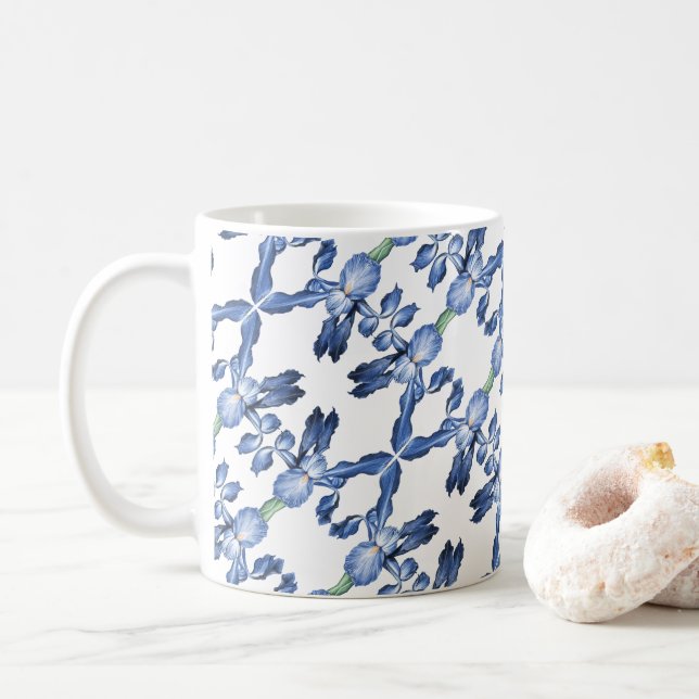 Blue Dutch Iris - Kaffeetasse (Mit Donut)