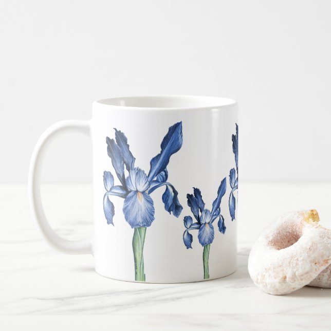 Blue Dutch Iris - Kaffeetasse (Mit Donut)